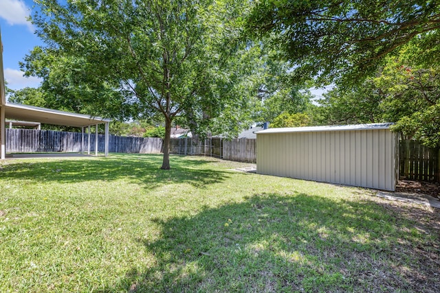 609 W Windsor Dr, Denton, TX 76207 - view of yard with an outdoor structure and a storage shed