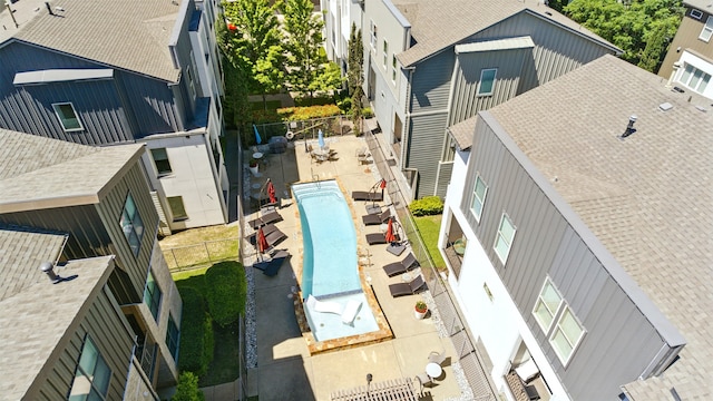 bird's eye view of a pool area