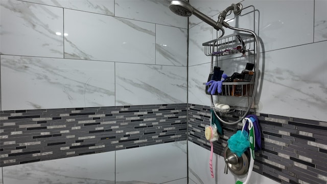 bathroom view of a tile shower