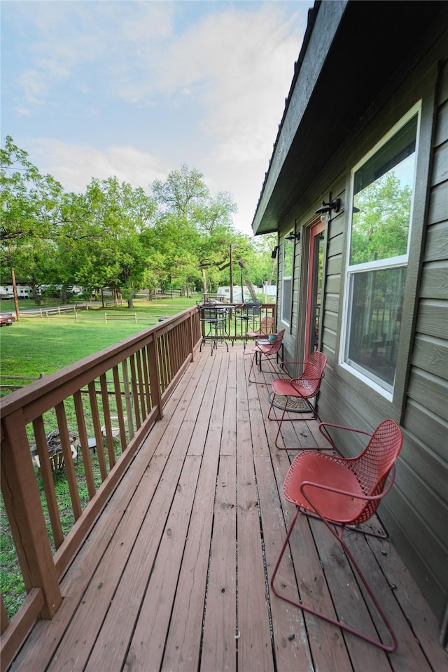7006 Horseshoe Bend Trl, Weatherford, TX 76087 - wooden deck featuring a yard