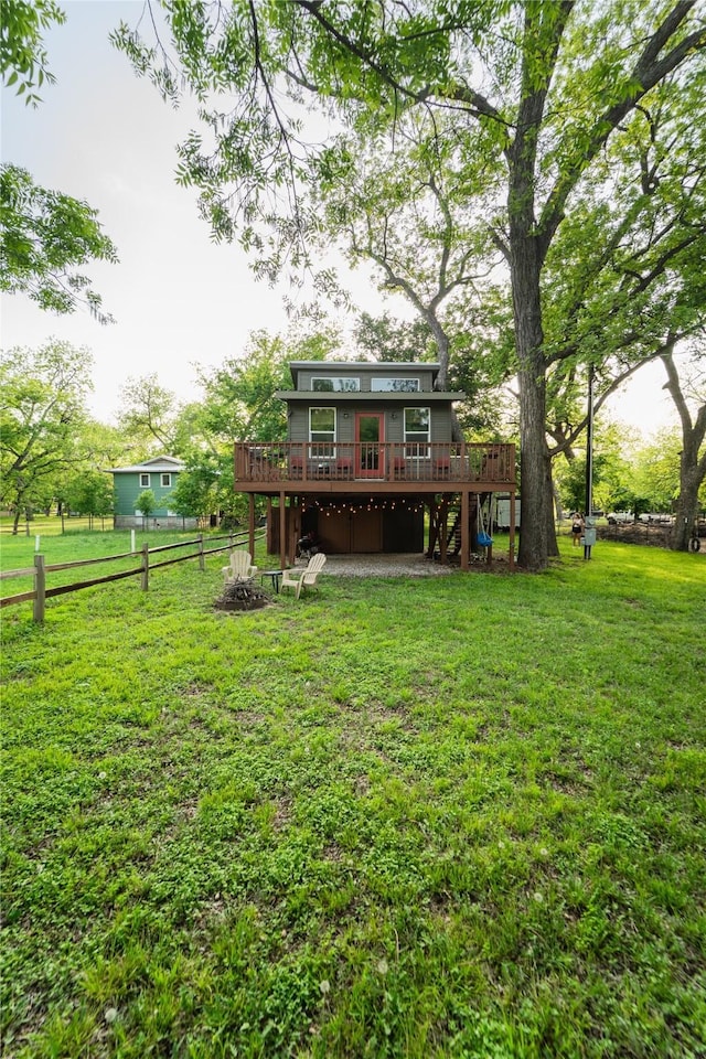 7006 Horseshoe Bend Trl, Weatherford, TX 76087 - rear view of property with a wooden deck and stairs