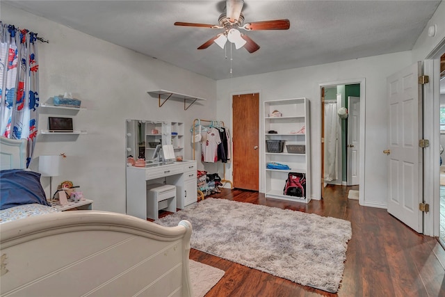 116 Nottingham Cir, Bridgeport, TX 76426 - bedroom with wood finished floors and ceiling fan