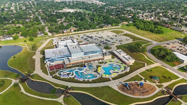 bird's eye view of a large body of water