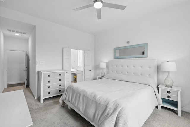 1606 Dreamers Way, Wylie, TX 75098 - bedroom with carpet floors, ensuite bathroom, and a ceiling fan