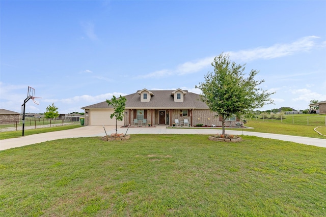 239 Springwood Ranch Loop, Springtown, TX 76082 - view of front of house with concrete driveway, brick siding, a garage, and a porch