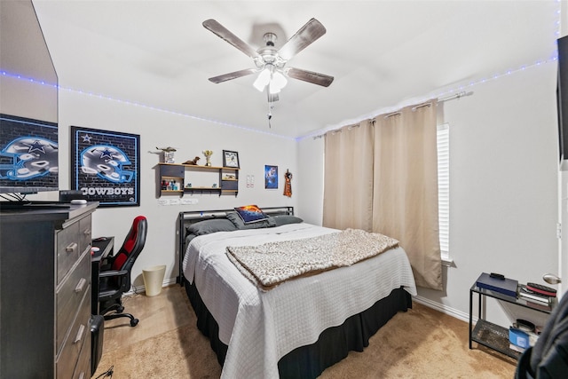239 Springwood Ranch Loop, Springtown, TX 76082 - bedroom featuring baseboards, light carpet, and ceiling fan