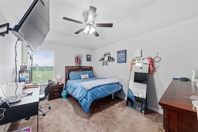 239 Springwood Ranch Loop, Springtown, TX 76082 - carpeted bedroom featuring an office area, a ceiling fan, and baseboards