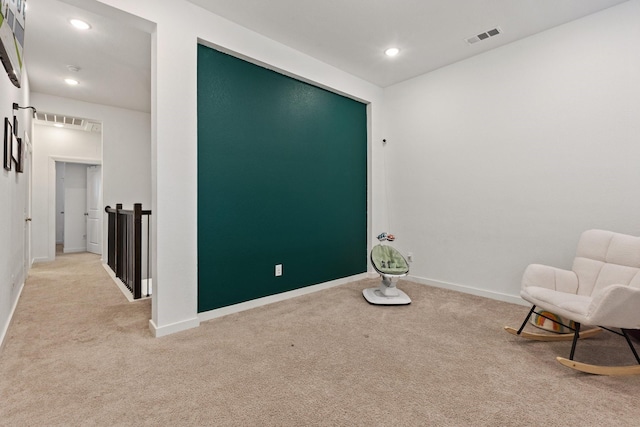 1124 Queensdown Way, Forney, TX 75126 - sitting room with carpet, baseboards, an upstairs landing, and recessed lighting