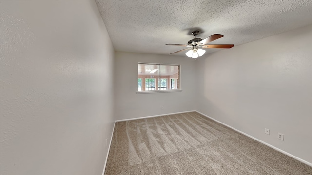 5828 Cynthia Cir, North Richland Hills, TX 76117 - unfurnished room featuring a ceiling fan, a textured ceiling, carpet floors, and baseboards