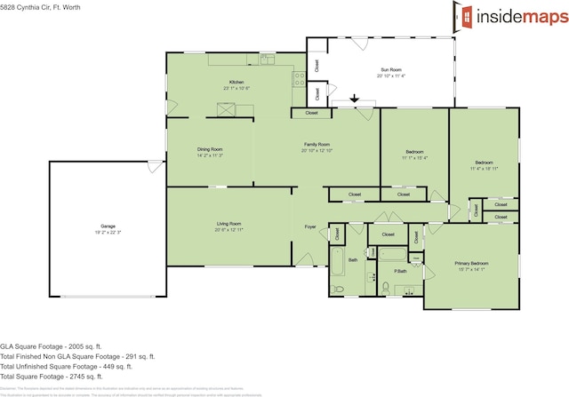 5828 Cynthia Cir, North Richland Hills, TX 76117 - floor plan / room layout