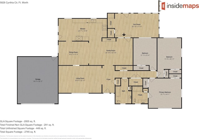 5828 Cynthia Cir, North Richland Hills, TX 76117 - home floor plan