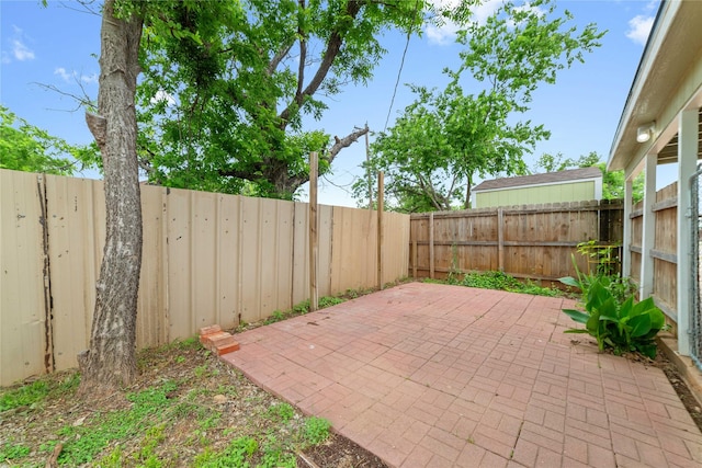 view of patio featuring a fenced backyard
