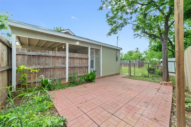 view of patio with a fenced backyard