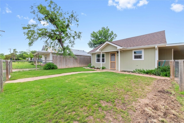 view of single story home