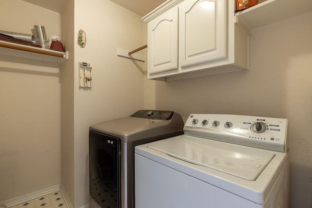 600 Hanover Dr, Waxahachie, TX 75165 - laundry area featuring separate washer and dryer, cabinet space, and tile patterned floors