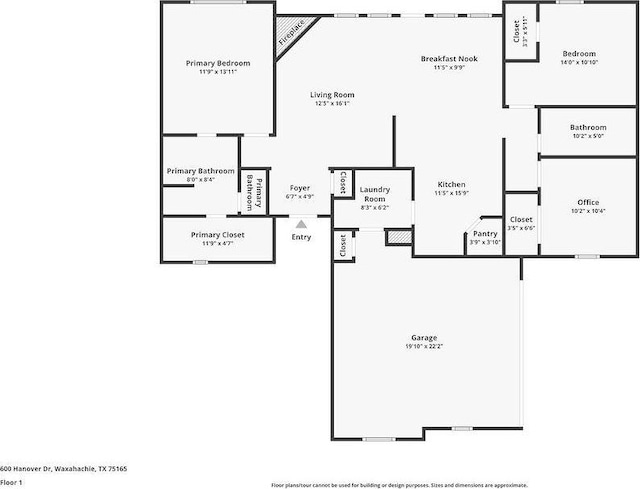600 Hanover Dr, Waxahachie, TX 75165 - view of room layout