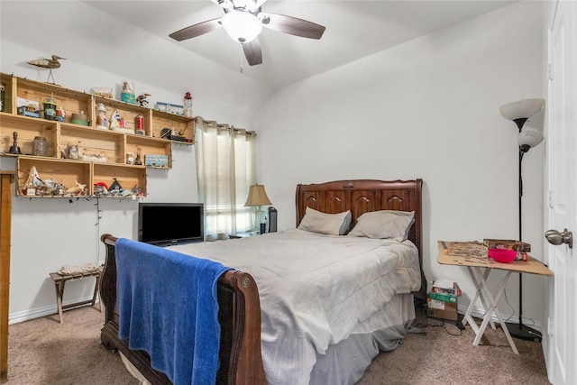7225 Tesoro Trl, Fort Worth, TX 76131 - bedroom with carpet, lofted ceiling, a ceiling fan, and baseboards