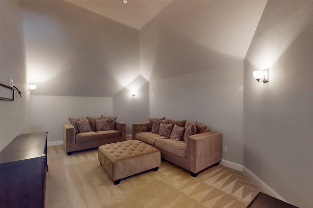 16175 Barton Creek Ln, Frisco, TX 75033 - living room with lofted ceiling, light carpet, and baseboards