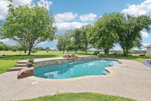swimming pool with a lawn