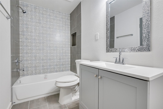22 W Mountain Ln Unit 42, Grand Prairie, TX 75052 - full bath with shower / washtub combination, toilet, a textured wall, and vanity