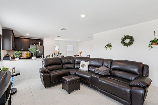 301 Dry Canyon Way, Fort Worth, TX 76052 - living room featuring light tile patterned floors and recessed lighting
