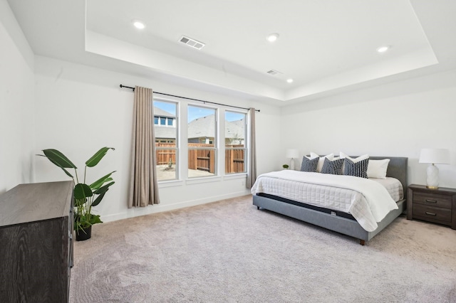 4190 Holland Ct, Prosper, TX 75078 - carpeted bedroom with a raised ceiling, recessed lighting, and baseboards