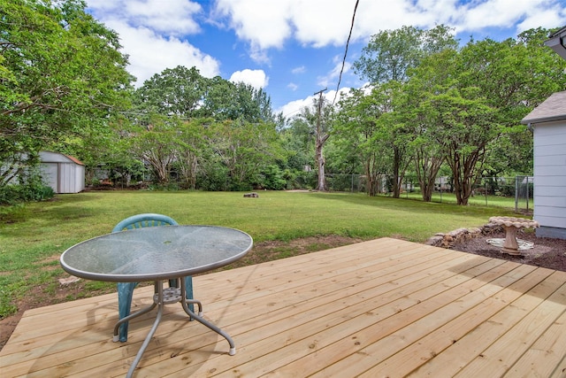 1501 W Day St, Denison, TX 75020 - wooden terrace with a shed and an outdoor structure