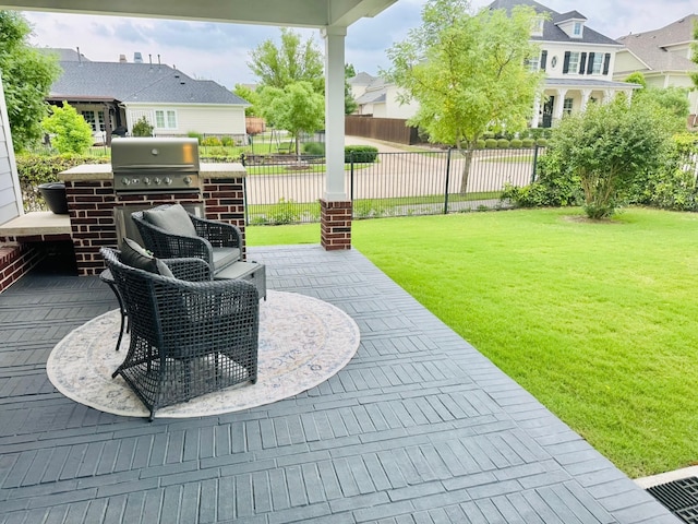 7501 Darrow Dr, Mckinney, TX 75071 - view of patio with grilling area and a residential view