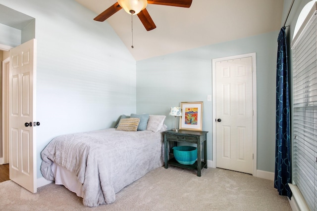 9121 Rio Blanco Dr, Frisco, TX 75033 - carpeted bedroom featuring lofted ceiling, a ceiling fan, and baseboards