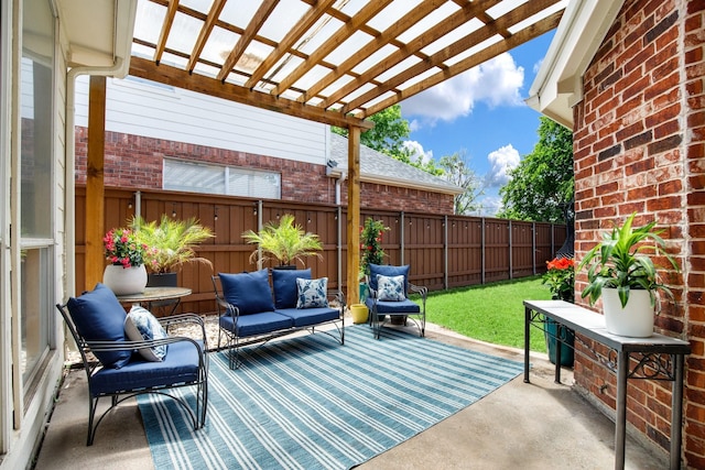 9121 Rio Blanco Dr, Frisco, TX 75033 - view of patio featuring a pergola and an outdoor living space