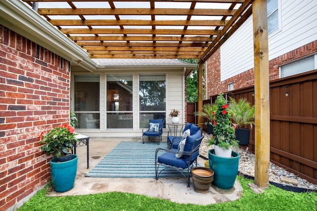 9121 Rio Blanco Dr, Frisco, TX 75033 - view of patio with fence and a pergola