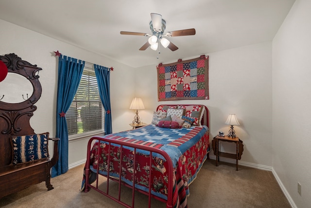 508 Quail Crest Dr, Colleyville, TX 76034 - bedroom with carpet, baseboards, and a ceiling fan