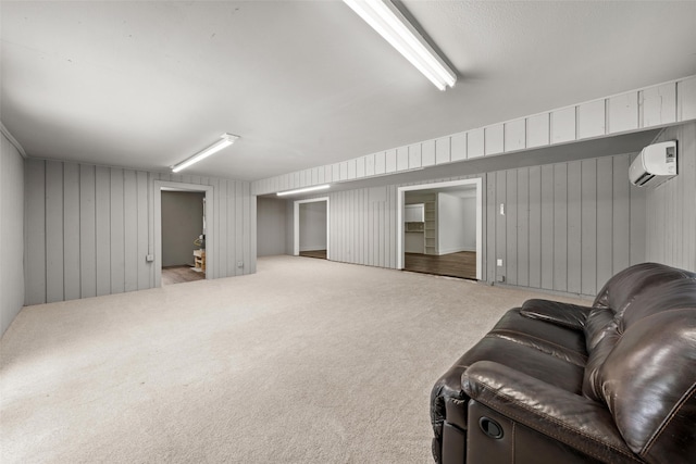 121 Faye St, Lacy Lakeview, TX 76705 - finished below grade area featuring a wall mounted AC, carpet floors, and wood walls