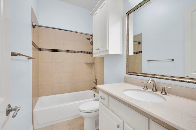 3706 Plum Vista Pl, Arlington, TX 76005 - full bathroom with toilet, tub / shower combination, vanity, and tile patterned flooring