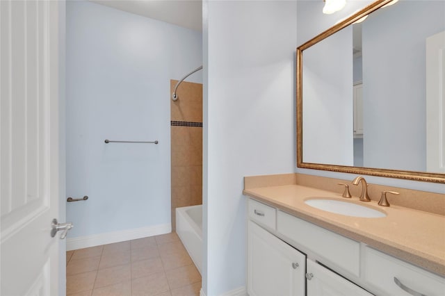 3706 Plum Vista Pl, Arlington, TX 76005 - full bath featuring tile patterned flooring, vanity, and  shower combination