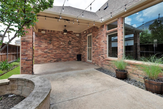 3706 Plum Vista Pl, Arlington, TX 76005 - view of patio featuring ceiling fan and fence