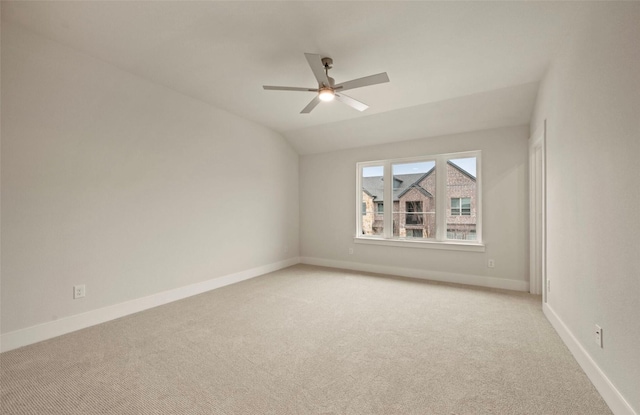 4732 Smokey Quartz Ln, Arlington, TX 76005 - spare room with light carpet, a ceiling fan, baseboards, and lofted ceiling