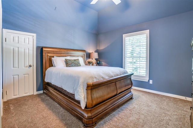 1615 San Andres Dr, Frisco, TX 75033 - carpeted bedroom featuring baseboards, a ceiling fan, and vaulted ceiling