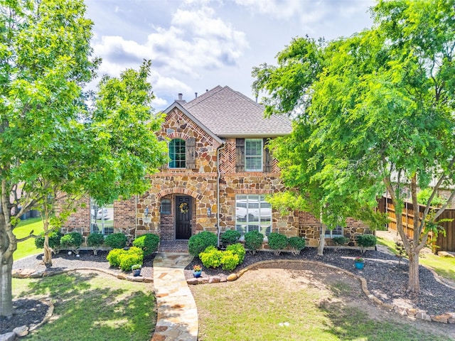 1615 San Andres Dr, Frisco, TX 75033 - view of front of property featuring stone siding, a shingled roof, and brick siding