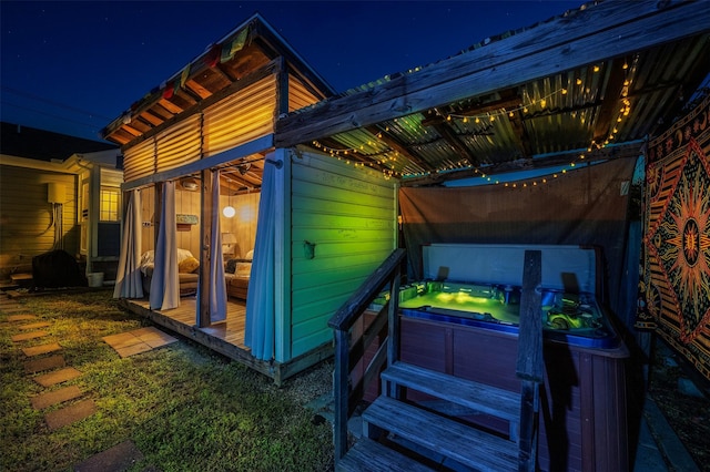 1108 W Jessamine St, Fort Worth, TX 76110 - property exterior at twilight with a hot tub