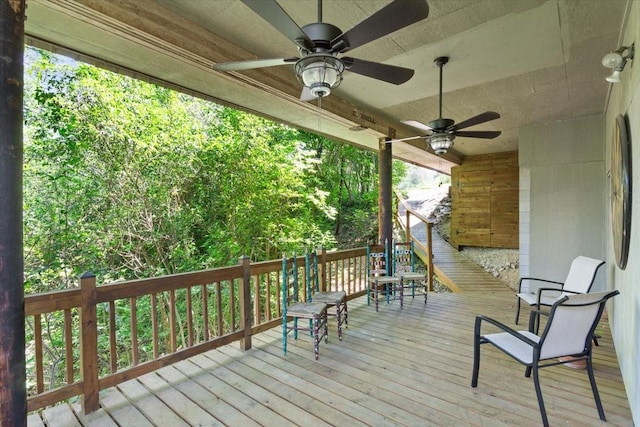 3020 N 43rd St, Waco, TX 76710 - wooden terrace featuring ceiling fan