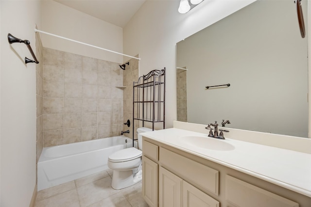 2137 Langdon Dr, Frisco, TX 75033 - full bathroom featuring toilet, tile patterned floors, vanity, and  shower combination