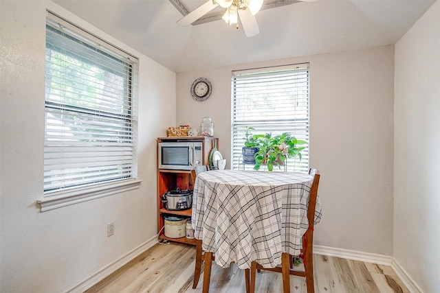 814 Branding Iron Trl, Granbury, TX 76049 - dining room featuring light wood finished floors, plenty of natural light, baseboards, and lofted ceiling