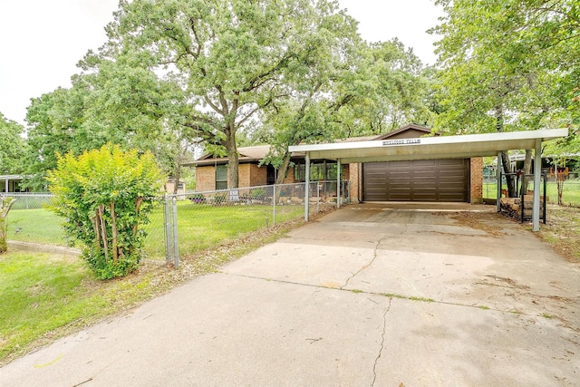 814 Branding Iron Trl, Granbury, TX 76049 - view of front facade featuring brick siding, a carport, concrete driveway, and a garage
