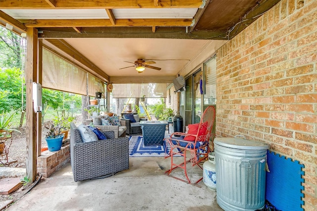814 Branding Iron Trl, Granbury, TX 76049 - view of patio / terrace featuring a ceiling fan and an outdoor living space