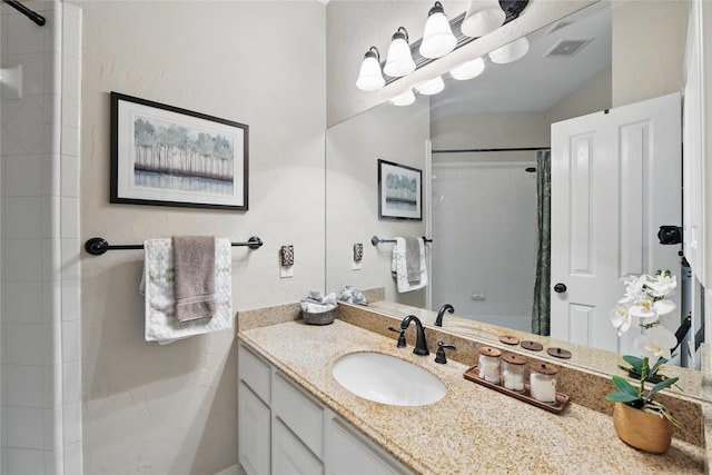 4019 Brooks Ct, Highland Village, TX 76226 - bathroom with curtained shower and vanity