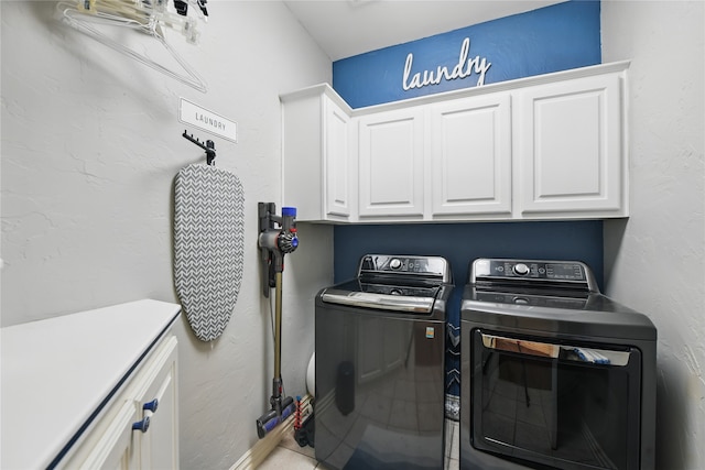 4019 Brooks Ct, Highland Village, TX 76226 - laundry room with cabinet space, washing machine and dryer, and baseboards
