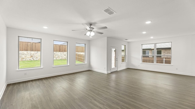 1906 Bobbin Ml, Forney, TX 75126 - unfurnished living room with a ceiling fan, healthy amount of natural light, baseboards, and recessed lighting