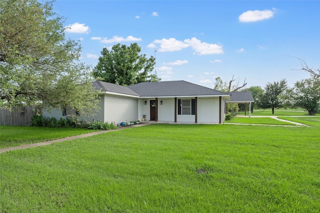 163 Private Road 605, Marlin, TX 76661 - ranch-style house with a front lawn and a carport