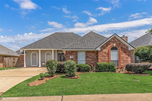 9011 Royal Lodge Ct, Shreveport, LA 71115 - view of front of house featuring roof with shingles, brick siding, and a chimney